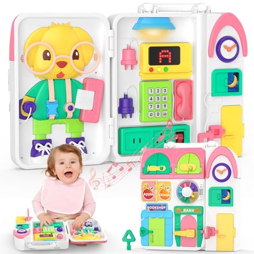 Image of Montessori Toys for 1+ Year Old Girl Gifts, Busy Board Educational Toddler Toy Age 1-2, First Christmas 1st Birthday Gifts for 1+ Year Old Girl Boy