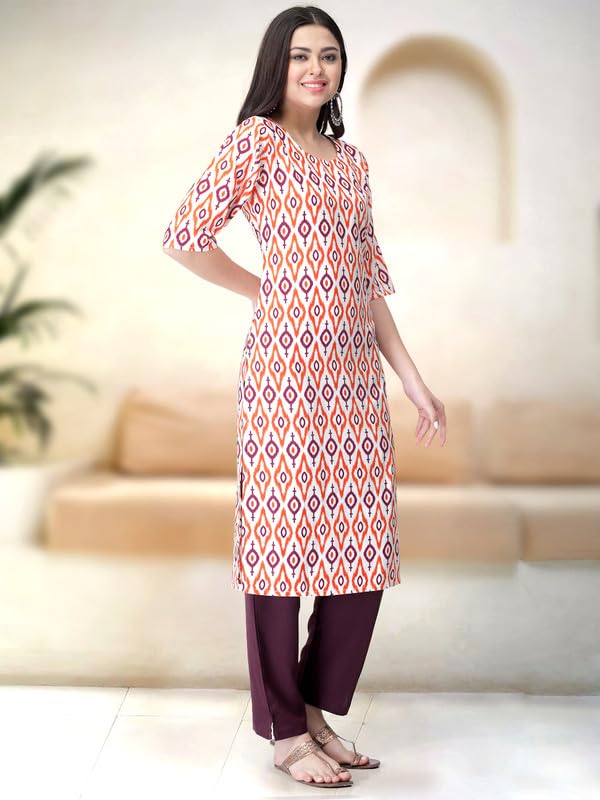 Pinkmint Straight Printed Kurti Party Wera Kurti Kurta Pant Set (Pack Of 2)