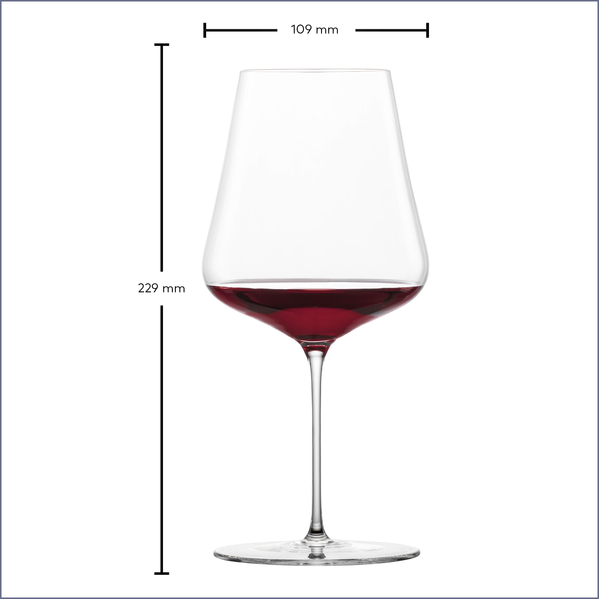 Zwiesel Glas Copas de vino tinto de color burdeos Duo (juego de 2 unidades), de color burdeos hechas a mano y a máquina, para vino tinto y bebidas pulverizadas, vasos de cristal Tritán aptos para