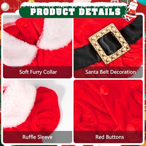 Disfraz de Perro Santa Claus con Falda de Terciopelo Rojo S miniatura 4