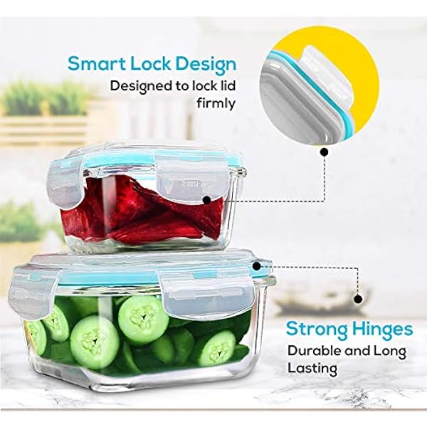 Utopia Kitchen - Fiambreras de cristal (18 unidades, 9 recipientes 9 tapas), tapa transparente, sin BPA, para cocina o restaurante