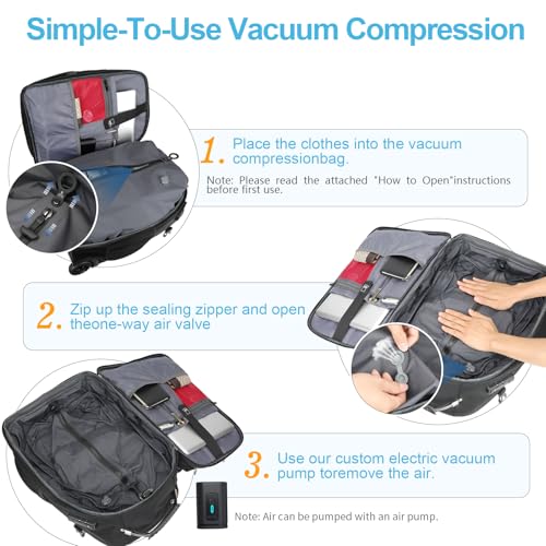 Vacuum backpack with wheels,50L Rolling laptop backpack with Anti-Theft,rolling backpack for travel,Water-Resistant Carry-On Luggage,Business and Commuting4