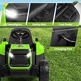 Electric Tractor and Trailer for Kids, 12V Ride on Cars with Remote Control, LED Lights, USB & Bluetooth Music and Horn, Battery Powered Ride-ons Tractor for Boy, Girls Age 3+ (Green) - Image 8