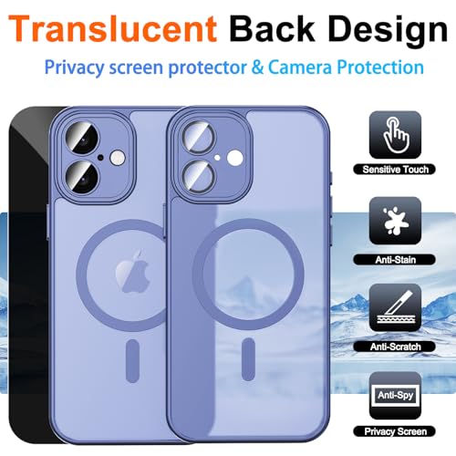Image of for iPhone 16 Case with Privacy Screen Protector, Light Blue