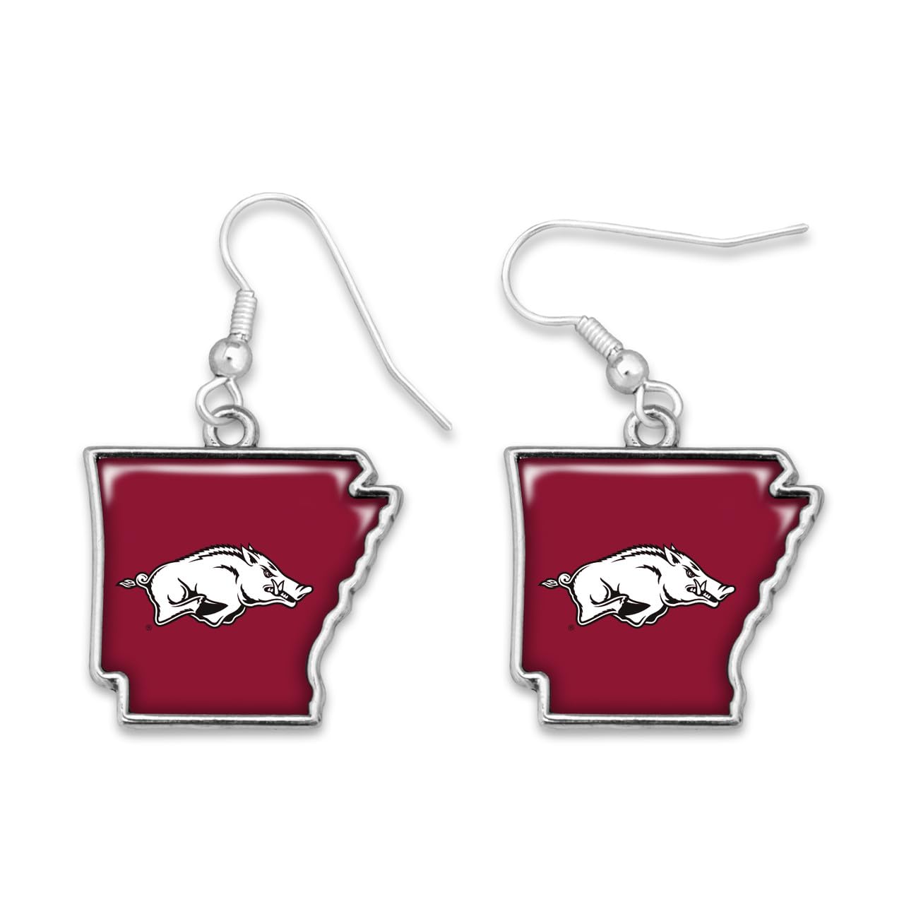From the Heart Arkansas Razorbacks State of Mine Earrings Jewelry Gift Licensed UA, Silver