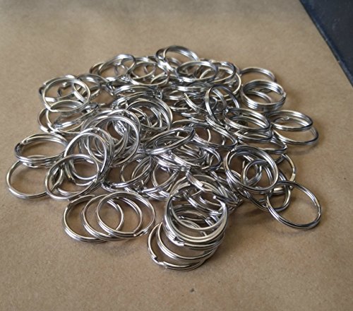 Image of Bulk 100 Pack - 1 inch Key Rings - Heat Treated Heavy Duty & Durable Premium Split Ring Keychains by Specialist ID