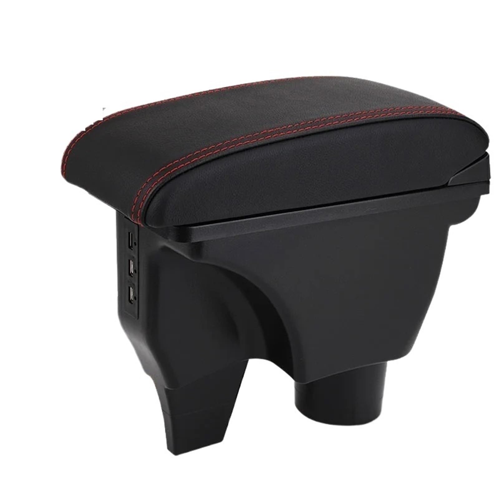 NOKRGQW Car Armrest Box For TOYOTA For Yaris For Vitz Car Armrest Box Accessories Interior Parts Details Storage Retrofit Parts(B1 Black red Corium)