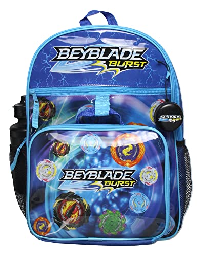 INTIMO Beyblade Burst TV Show Tossed Print 5 PC Backpack Lunch box Waterbottle Icepack Set2
