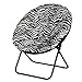 Produktbild Mobiler Mondstuhl Fauler Klappstuhl Wohnzimmer Schlafzimmer Garten Lounge Chair Removable Plüsch Sitzkissen Mond Saucer Stuhl Heavy Duty-Runde Strand-Sofa-Stuhl (Color : Zebra Pattern)