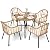 YITAHOME 5-Piece Dining Table Set with 4 Chairs, Kitchen Table & Chairs Set for 4, Boho Dining Room Table Set with Soft Cushion Chairs and 4 Holders, Perfect for Kitchen and Dining