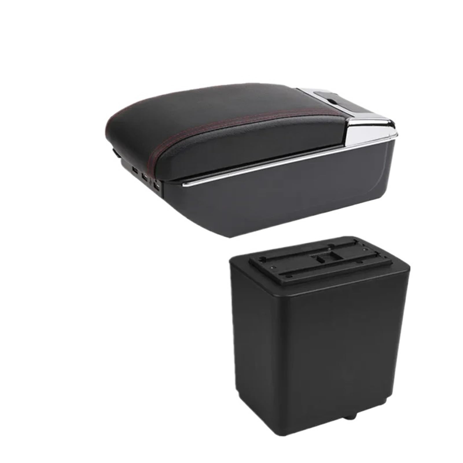 UMDJJU For Citroen For Berlingo Car Armrest Box Dedicated Retrofit Storage Accessories Car Centre Console Armrest Box(D red line 7USB)