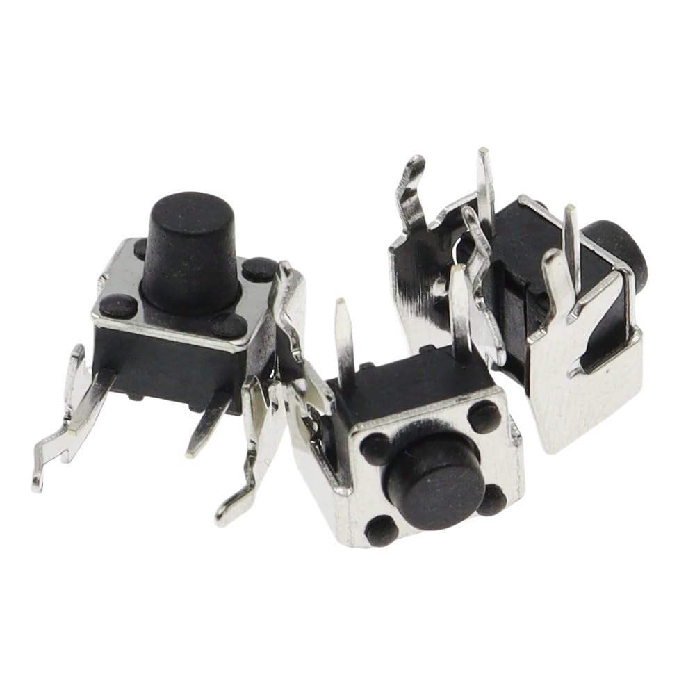 IDGTTLDF 50pcs Momentary Tactile Tact Push Button Switch Right Angle Horizontal holder With Stent 6x6x12mm