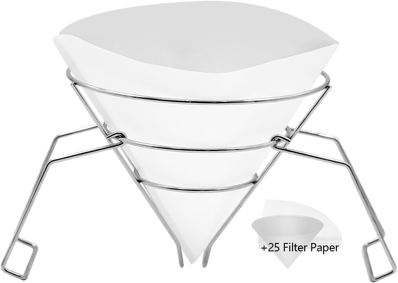 10″ Oil Fryer Filters & Oil Strainer Stand | Maple Syrup Filter Holder with 25 Pcs Filter Paper – Commercial Cone Filter for Kitchens, Restaurants, Food Trucks 10″ Oil Fryer Filters & Oil Strainer Stand | Maple Syrup Filter Holder with 25 Pcs Filter Paper – Commercial Cone Filter for Kitchens, Restaurants, Food Trucks