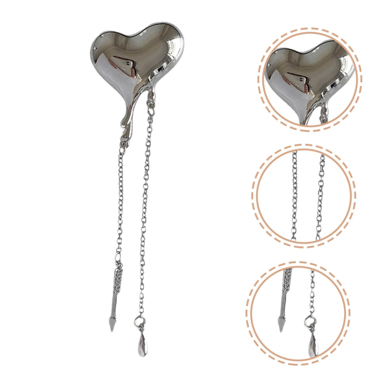 5st Liebes Kette Brosche Anstecknadel Für Kleidung Frauen Herz Brosche Pins Für Frauen Damen Accessoires Valentinstagsgeschenke Für Sie Anstecknadel Für Damen Legierung Silver
