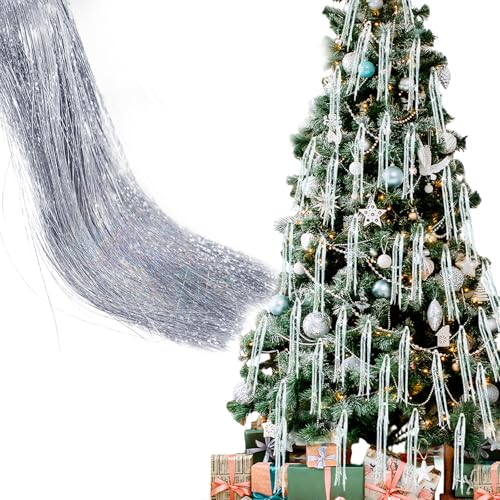 SilverChry Lametta für Weihnachten 10000 Stück, Lametta Fäden für...