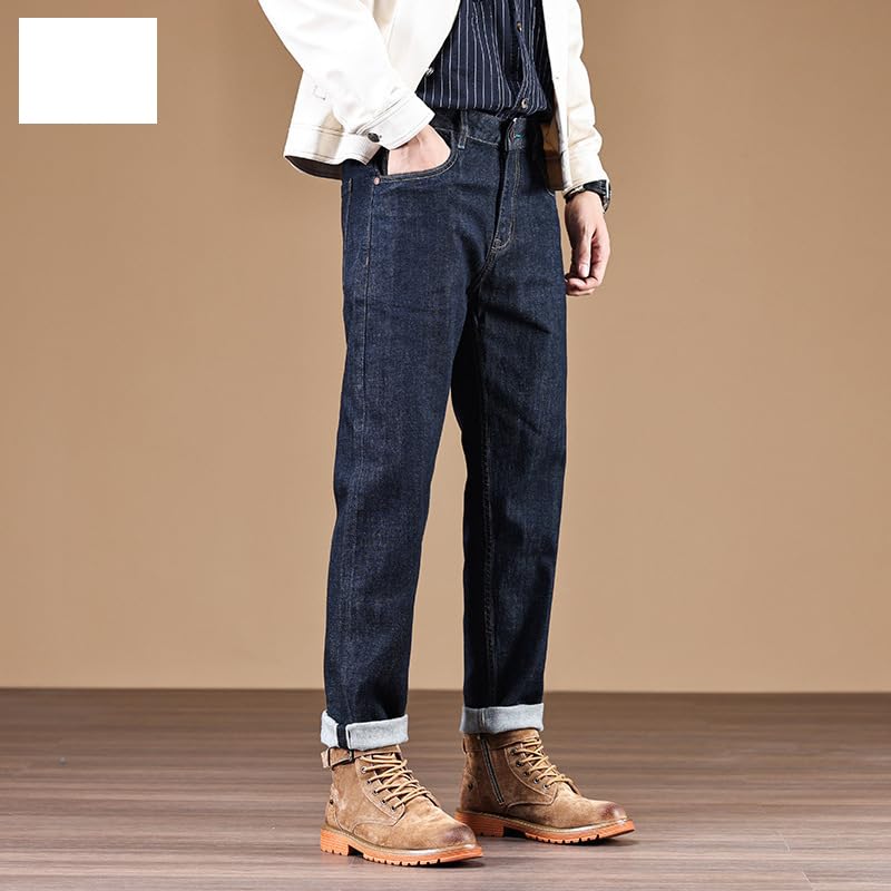 Men's Retro Spring and Autumn Classic Straight-Leg Jeans3