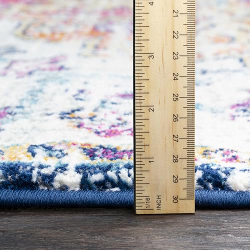 Livabliss Odelia Vintage Bohemian Area Rug,7'10" x 10'3",Orange/Navy