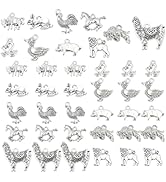 arricraft 80 Pcs Alloy Animal Charms, 10 Styles Pig Horse Duck Rabbit Shaped Animal Pendants Anti...