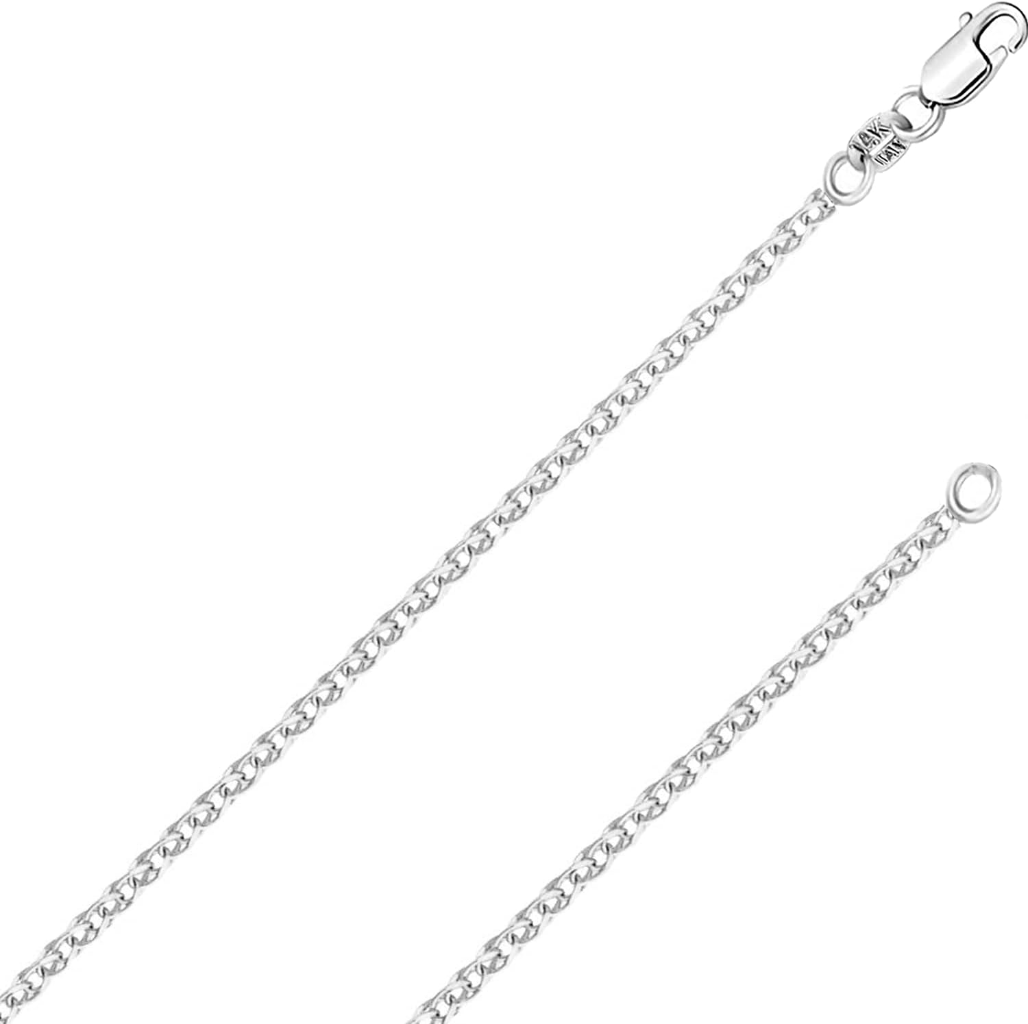 Italian Fashions REAL Solid 14K or 10K Yellow Gold 1.50mm,1.7mm, 2.0mm Flat Open Wheat Spiga Chain Necklace with Lobster Claw Clasp | Multiple Lengths Available | Men Women | MADE IN ITALY