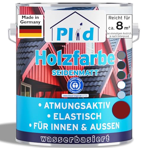 Plid® Holzfarbe Holzlack, Schwedenrot 0,75l - Innen & Außen - Wetterschutzfarbe Schwedenrot Holzfarbe Außen - Dauerhafte Holzschutzfarbe - Farbe für Holz - Lackfarbe Wetterfest - Made in Germany