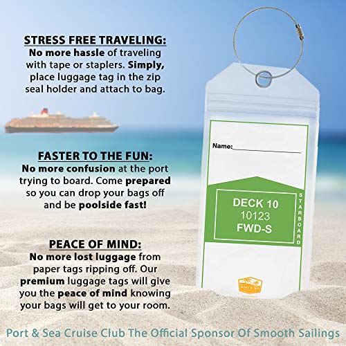 Cruise Luggage Tags for Carnival Cruise | NCL Norwegian Cruise Line | MSC Cruises | Princess Cruises | Cruise Essentials Cruise Accessories Must Haves2