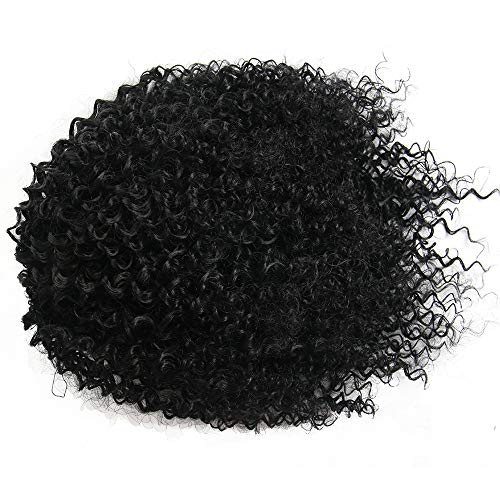 Rosessea Short Afro Kinky Curly Ponytail Hair Piece For African American Ponytail Extension Synthetic Afro Kinky Curly Ponytail For Women (Black(1B#)) #TOP1