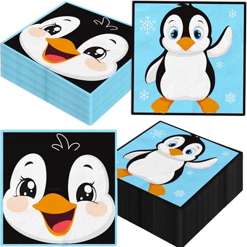 40 PCS Penguin Birthday Decorations Napkins Penguin Party Decorations Penguin Party Favors