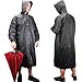 KRATARC Outdoor Raincoat Waterproof Rain Poncho (2 Pack) Men Women Travel Camping Hiking (Black+White- 2pcs)