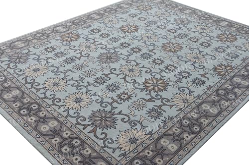 Tapis antidérapant Weavers Tabitha bleu clair pour salon - 5