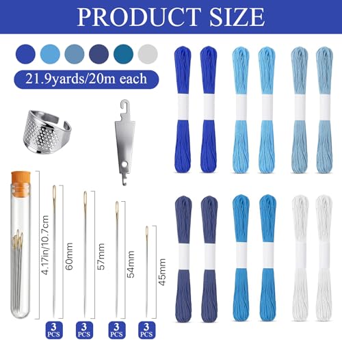 Kit de hilo Sashiko Milkary 58 piezas con accesorios miniatura 3