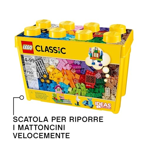 10698 Classic Scatola Mattoncini Creativi Grande, Macchina Fotografica, Vespa e Ruspa Giocattolo da Costruire, Giochi di Natale per Bambini e Bambine da 4 Anni, Contenitore Creativo, Idea Regalo - Lego - Immagine 6