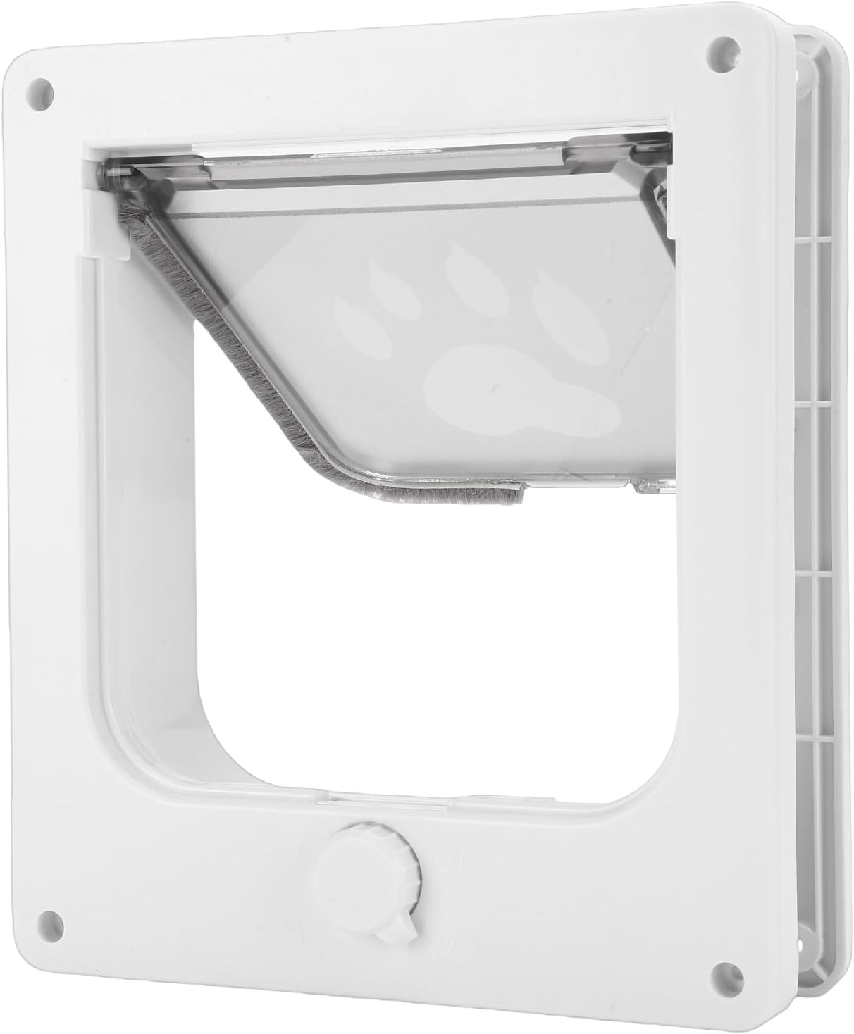 Haofy Cat Door 4 Way Locking Flap Weatherproof ABS Frame with Magnetic Windproof Brush Strips for Pets Up to 25 Lb for Interior Exterior Use Small Apartments RV Life Daily Use (XL)