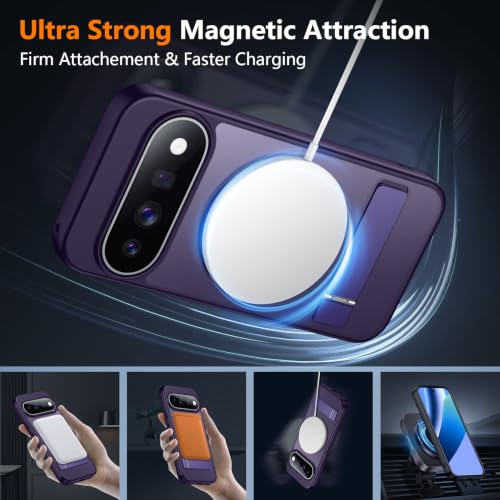 Image of SPIDERCASE Magnetic for Google Pixel 11 Case,with Stand,Purple