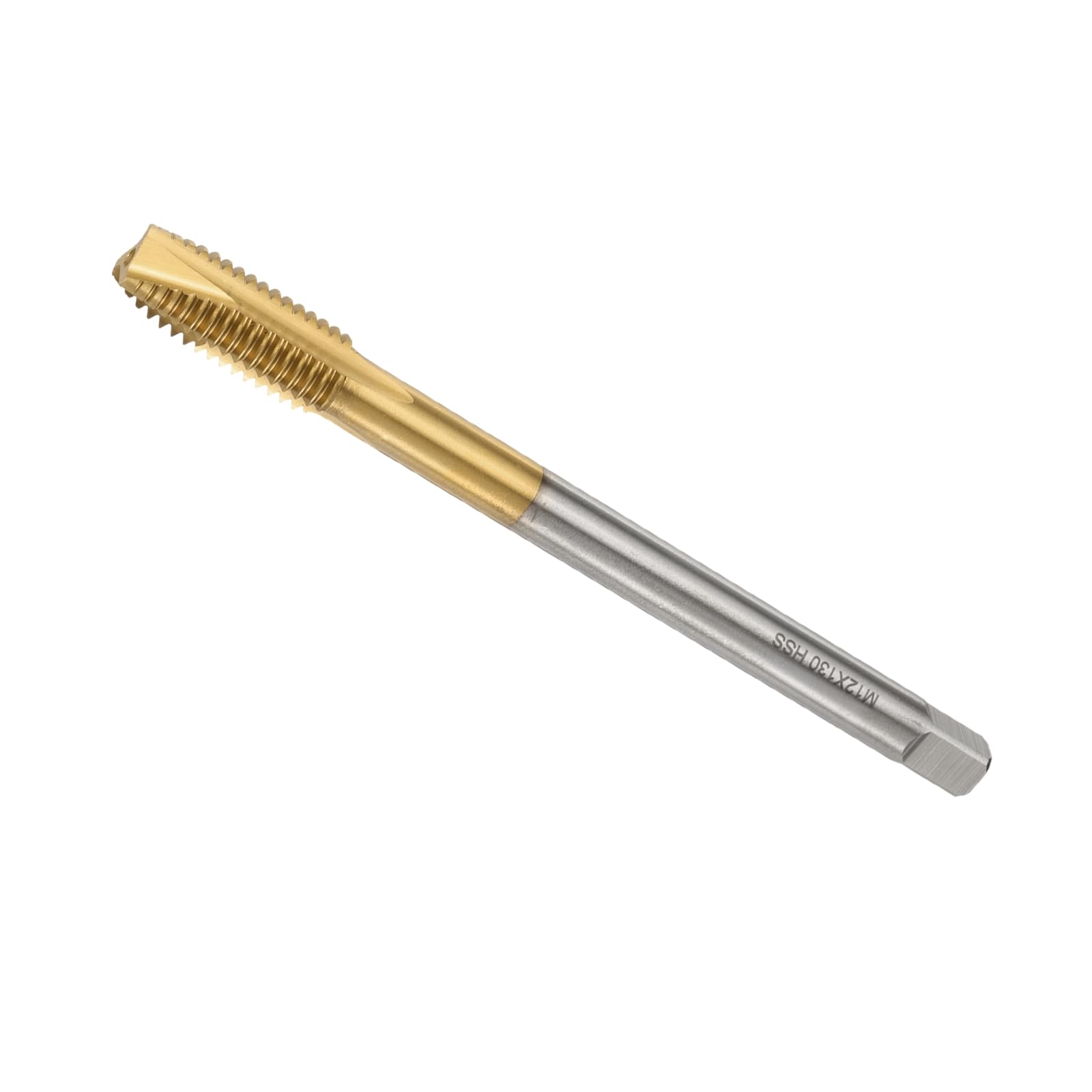 QUARKZMAN M12 x 1.75 H2 Metric Spiral Point Thread Tap, 130mm (5.1") Extra Long Screw Tap Threading Tapping Tool, Titanium Coated 6542 High Speed Steel Machine Taps Tapping Bit