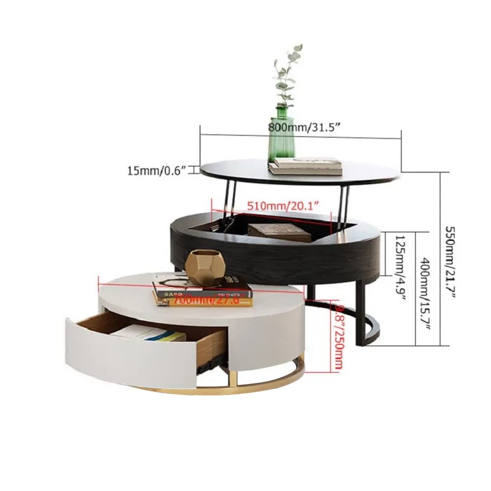Buy Homary Round Coffee Table Storage LiftTop Wood Coffee Table Lifts