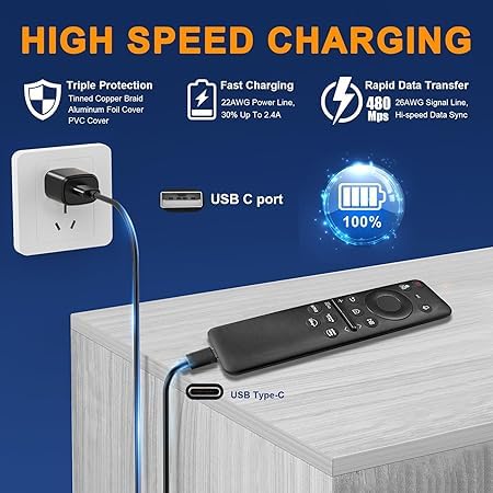 Image of BN59-01432A Solar Voice Remote Control for Samsung NEO QLED 8K HDR Smard tv with Rechargeable Solar Cell Compatible with Neo QLED 8K HDR Smart TVs (Solar Voice for Remote with Solar Cell)