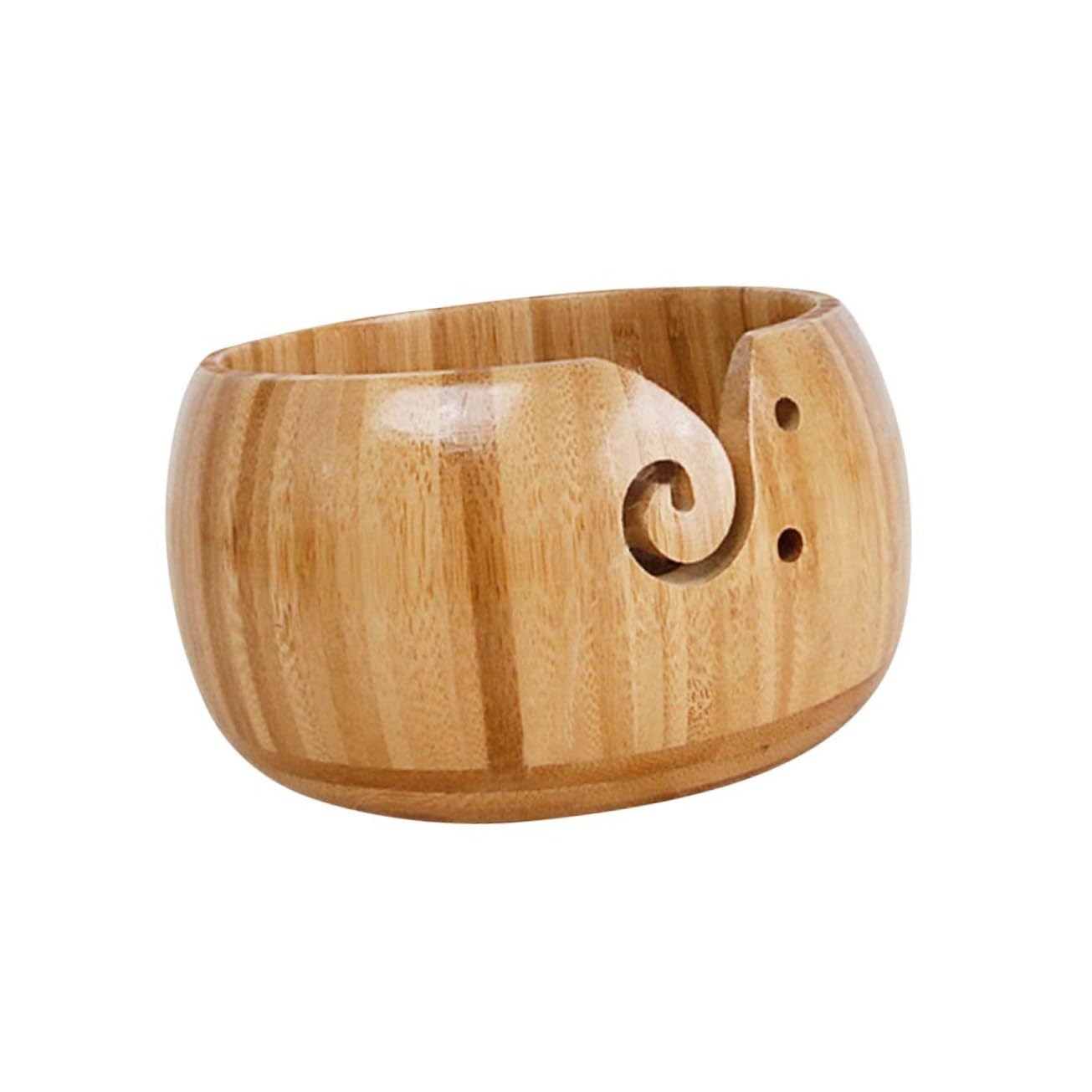 Operitacx Ciotola Legno Per Gomitoli Organizer Per Uncinetto e Maglieria Design Elegante e Funzionale Senza Coperchio Per Conservare Lana e Accessori Creativi