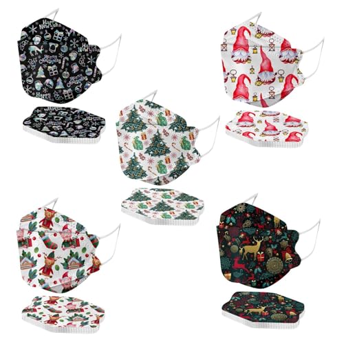 50Pc Dark Color 4-Ply 3D Fish Shape Disposable Face Masks