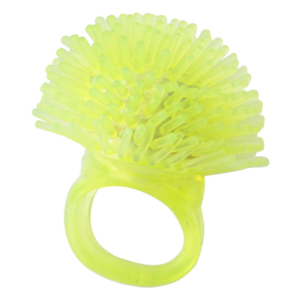 12 Soft Pom Pom LED Flashing Rings Assorted Colours