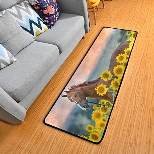 Tapete Pasillo Cocina Floral Antideslizante 72X24in miniatura 1
