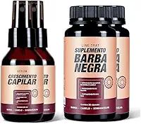 Kit Capilar Completo Barba Negra – Sérum 15% + Vitaminas Capilares | Crescimento e Fortalecimento 2 Mês