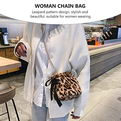 KESYOO Bolsa de Ombro de Pelúcia da Moda Bolsa de Corpo Cruzado para Mulheres Senhora (Cáqui)