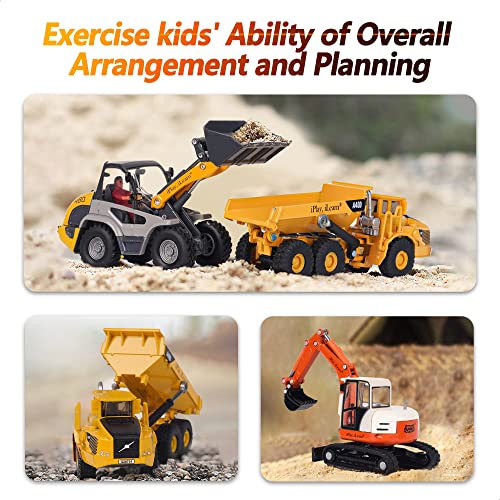Iplay, Ilearn VEHICLES5 Heavy Duty Construction Site Playset, Metal Dump Truck, Excavator Digger Backhoe, Tractor Bulldozer Diecast Vehicle, Outdoor Sandbox Car Toy thumb #4