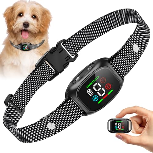 Collier Anti-Aboiement Chien Rechargeable, Collier Anti Aboiement Chien Automatique avec 4 Modes, 8...