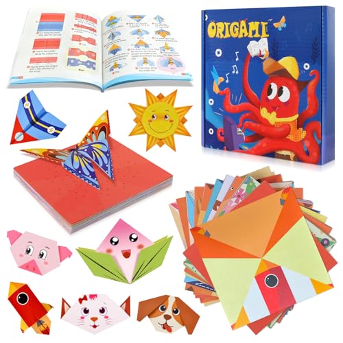Catálogo para Comprar On-line Papel para manualidades - los preferidos. 41 Kit de Origami para Niños con Papeles Preimpresos y Coloridos – Ideal para Actividades Familiares Educativas, Regalos de Cumpleaños/Fiestas – Desarrolla Coordinación...