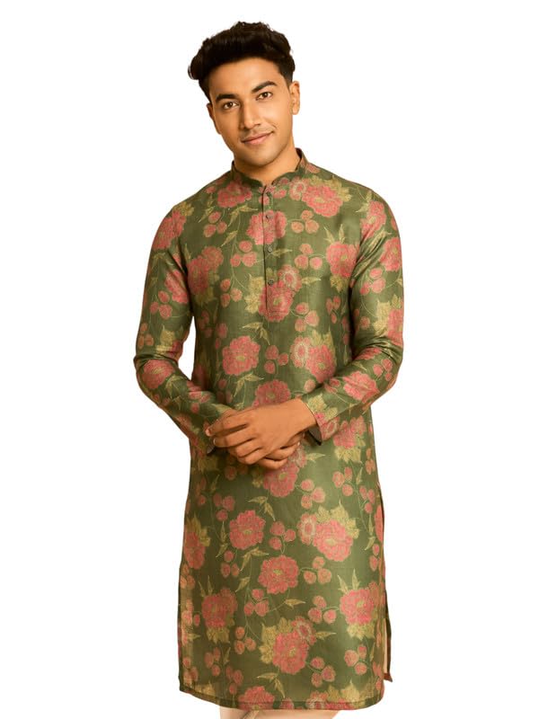 diwas by manyavar Men's Floral Digital Print Kurta (1pc)-picture-25