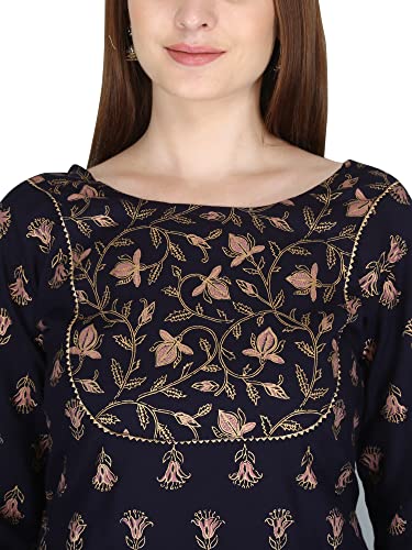 Image of Women's Rayon Straight Kurta Pant with Dupatta Set (Black)