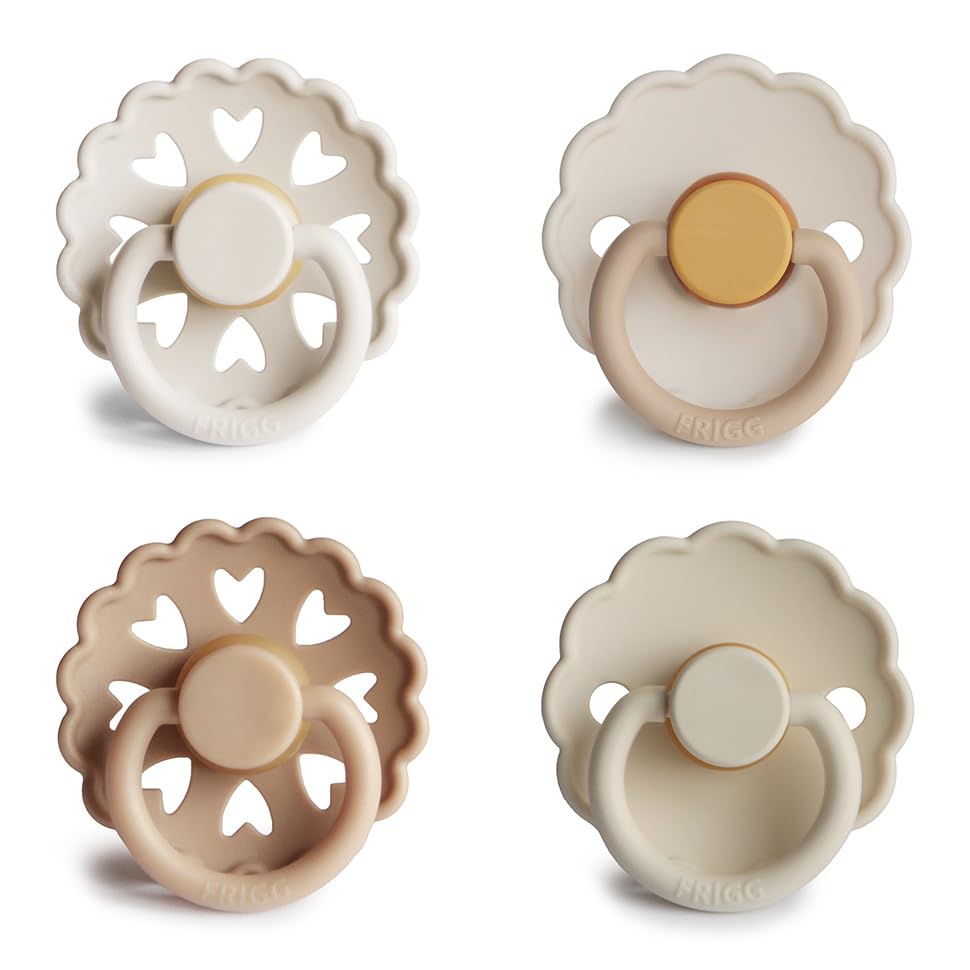 Image of FRIGG Natural Rubber Baby Pacifier 4-Pack Snowflake Dream | Made in Denmark | BPA-Free (6-18 Months)