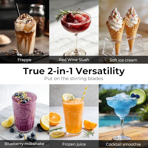 Image of Canoly 2-in-1 Slushie & Soft Ice Cream Maker, 92oz Slushy Machine for Home, 6 Preset, Real-Time Temp Display, Auto-Clean, Frozen Margaritas Smoothie, Frappes, Milkshakes, Black
