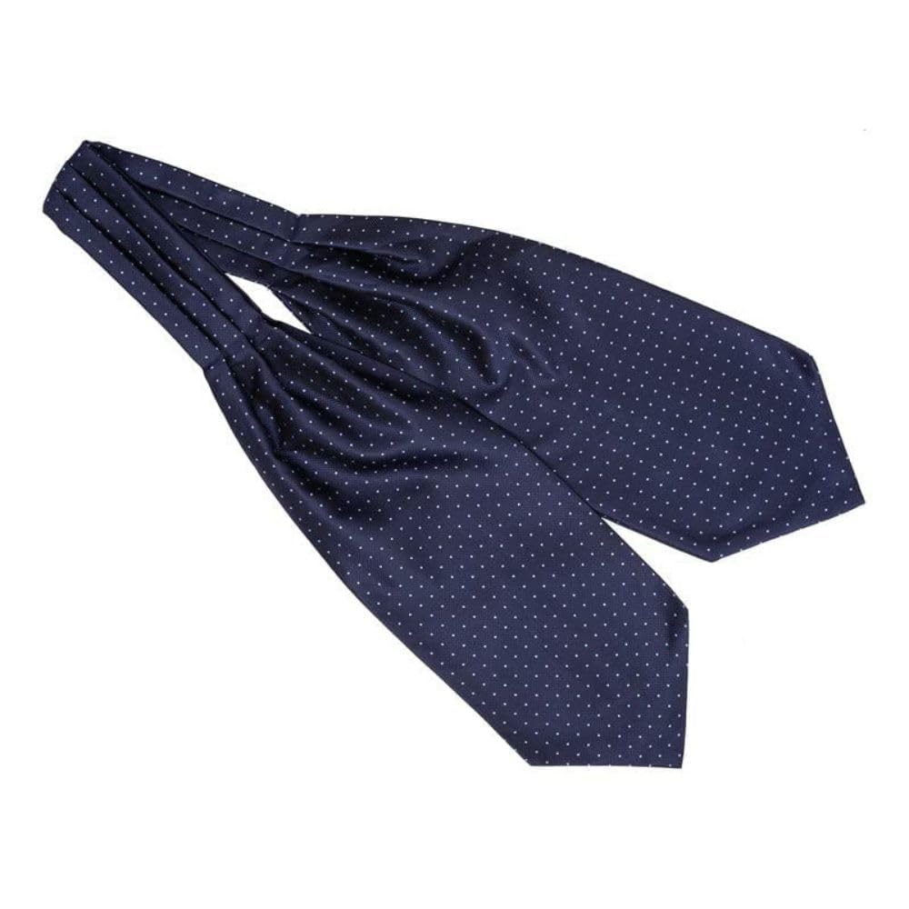 the tie hub Mini Polka Navy & Sky Blue Ascot Cravat For Men-picture-19